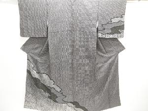 霞に疋田・麻の葉模様訪問着